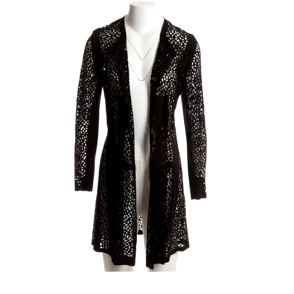 Black Marni Suede duster jacket